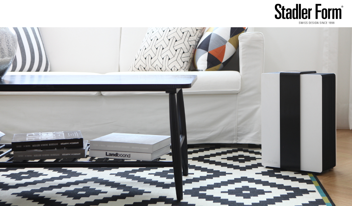 Nawilżacz z funkcją oczyszczania Stadler Form Robert, biało-czarny