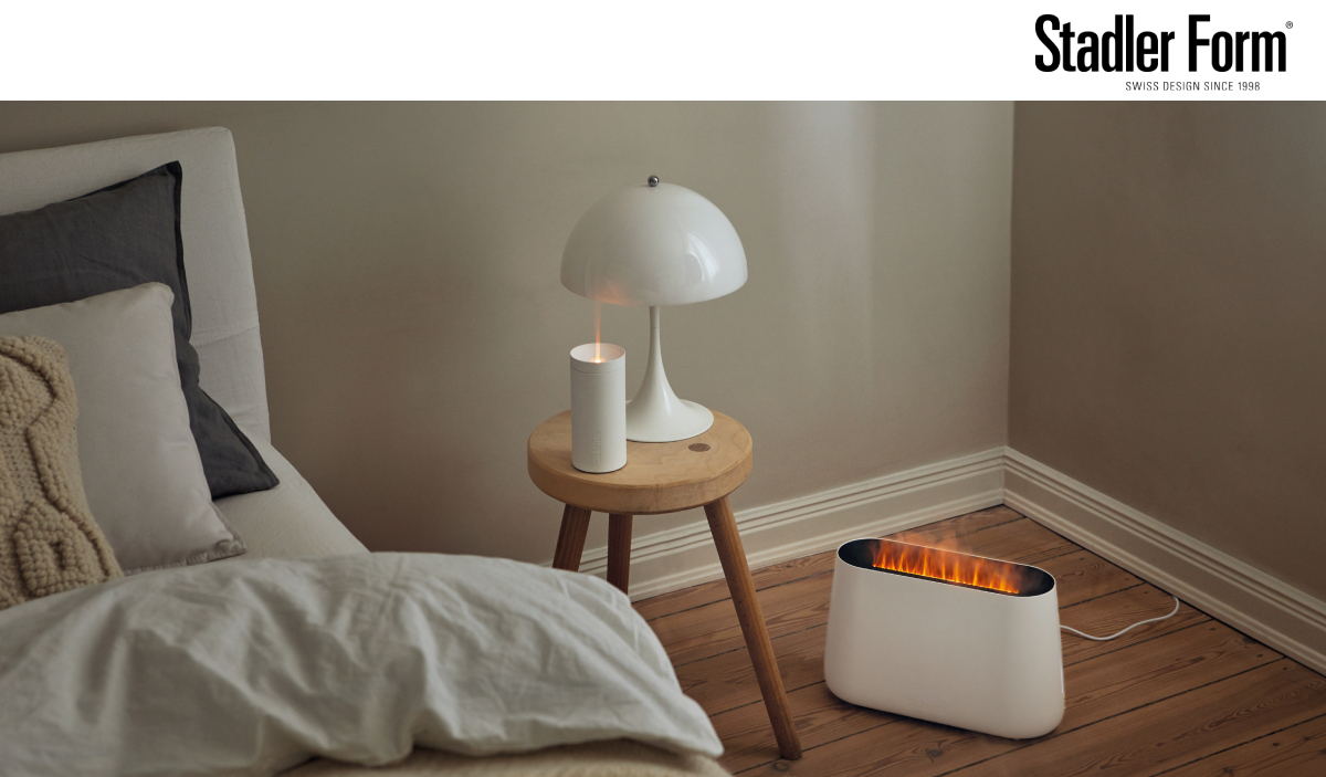 Ben - nawilżacz z aromatyzerem i efektem kominka, biały