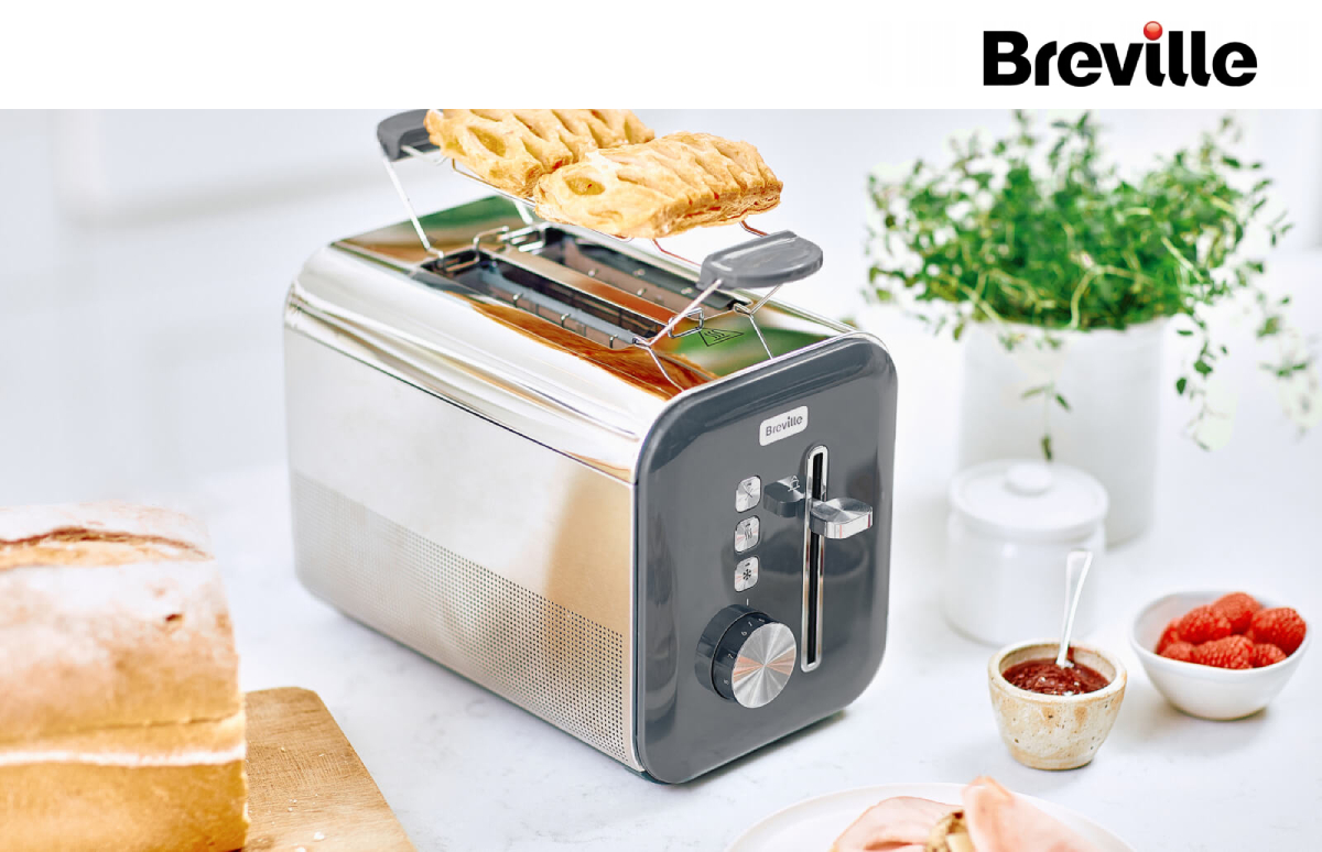Toster Breville High Gloss na 2 kromki VTT949X Grey