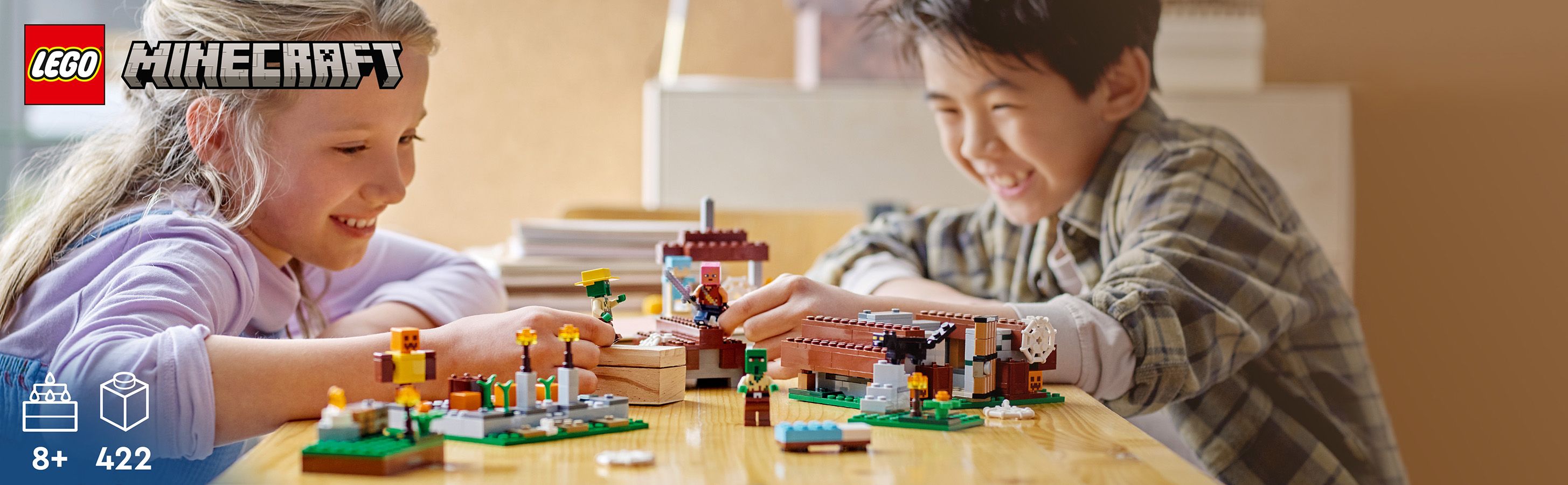 Zabawa w stylu Minecrafta® w wiosce zombie