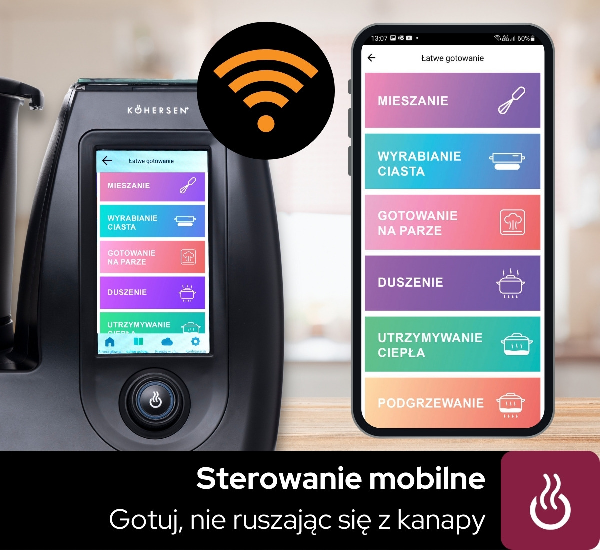 Wygodne sterowanie - gotuj, nie ruszając się z kanapy