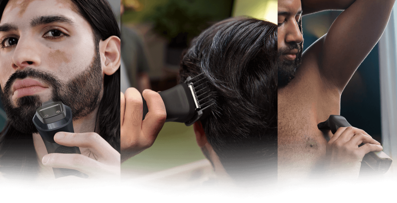 Philips Multigroom umożliwia golenie oraz przycinanie włosów na całym ciele