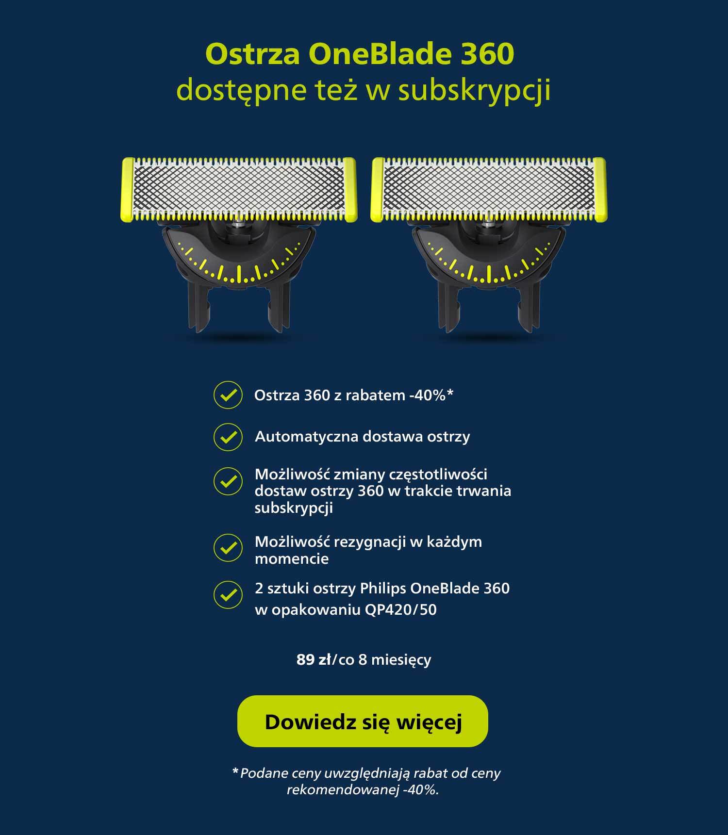 Ostrza OneBlade dostępne też w Subskrypcji