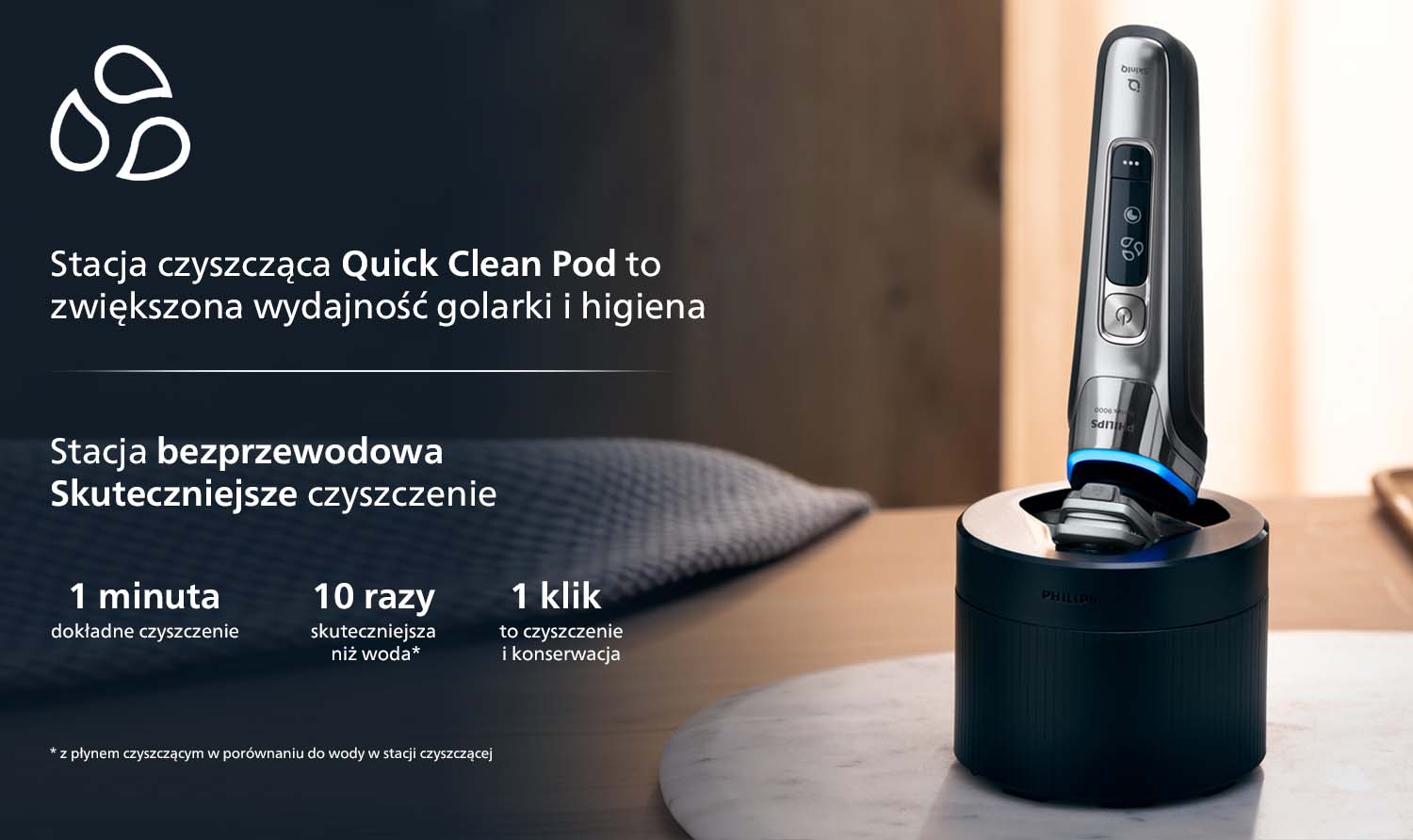 Stacja czyszcząca Quick Clean Pod ułatwia utrzymanie higienicznej czystości