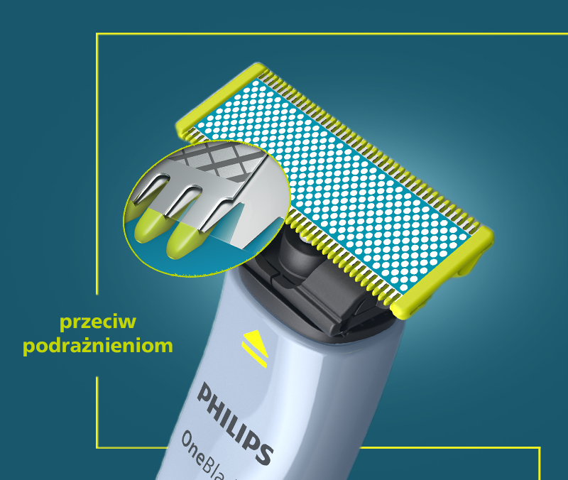 Podwójny system ochrony zapobiega podrażnieniom podczas golenia